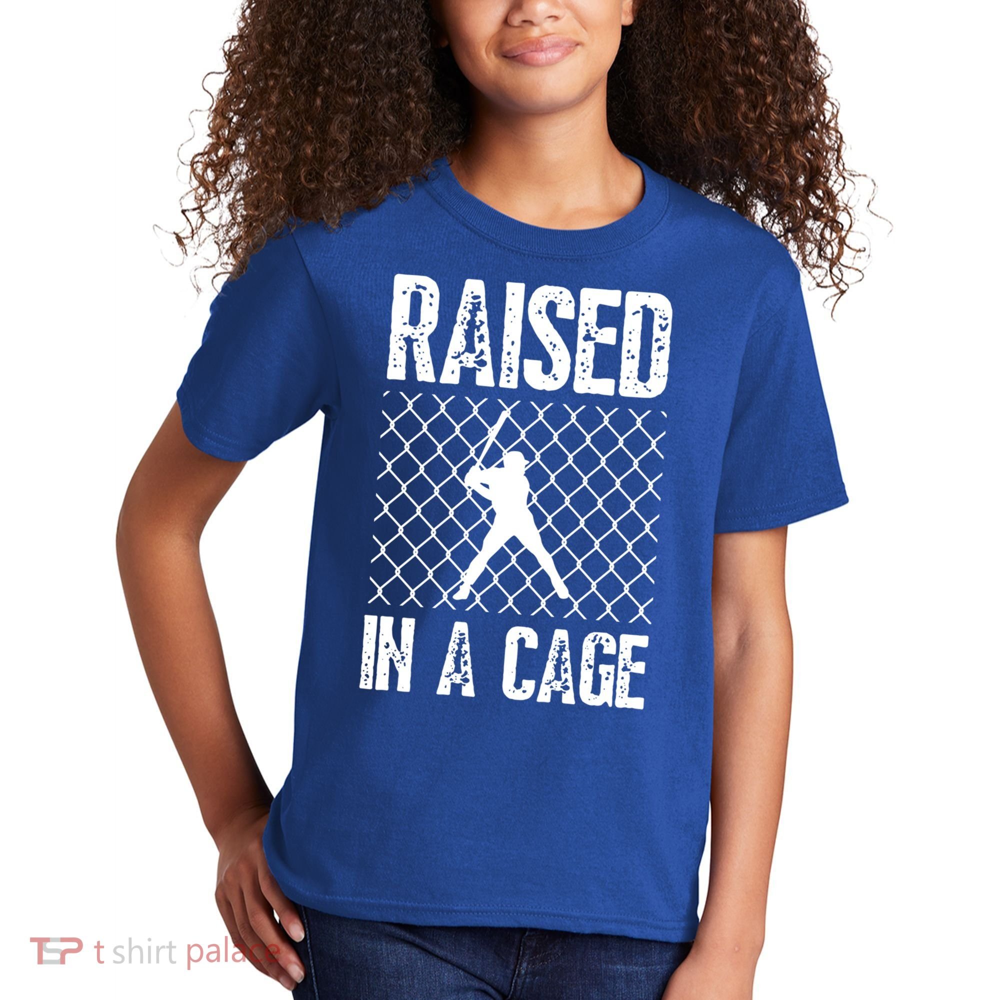 Raised In A Cage Baseball Gift Kids T-Shirt