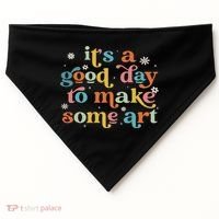 Retro It's A Good Day To Make Some Art Teacher Student USA-Made Doggie Bandana thumb 0