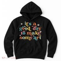 Retro It's A Good Day To Make Some Art Teacher Student Hoodie thumb 0