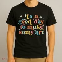 Retro It's A Good Day To Make Some Art Teacher Student T-Shirt thumb 3