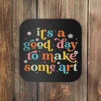 Retro It's A Good Day To Make Some Art Teacher Student Coaster thumb 0