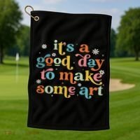 Retro It's A Good Day To Make Some Art Teacher Student Golf Towel thumb 1