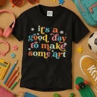 Retro It's A Good Day To Make Some Art Teacher Student Kids T-Shirt thumb 3