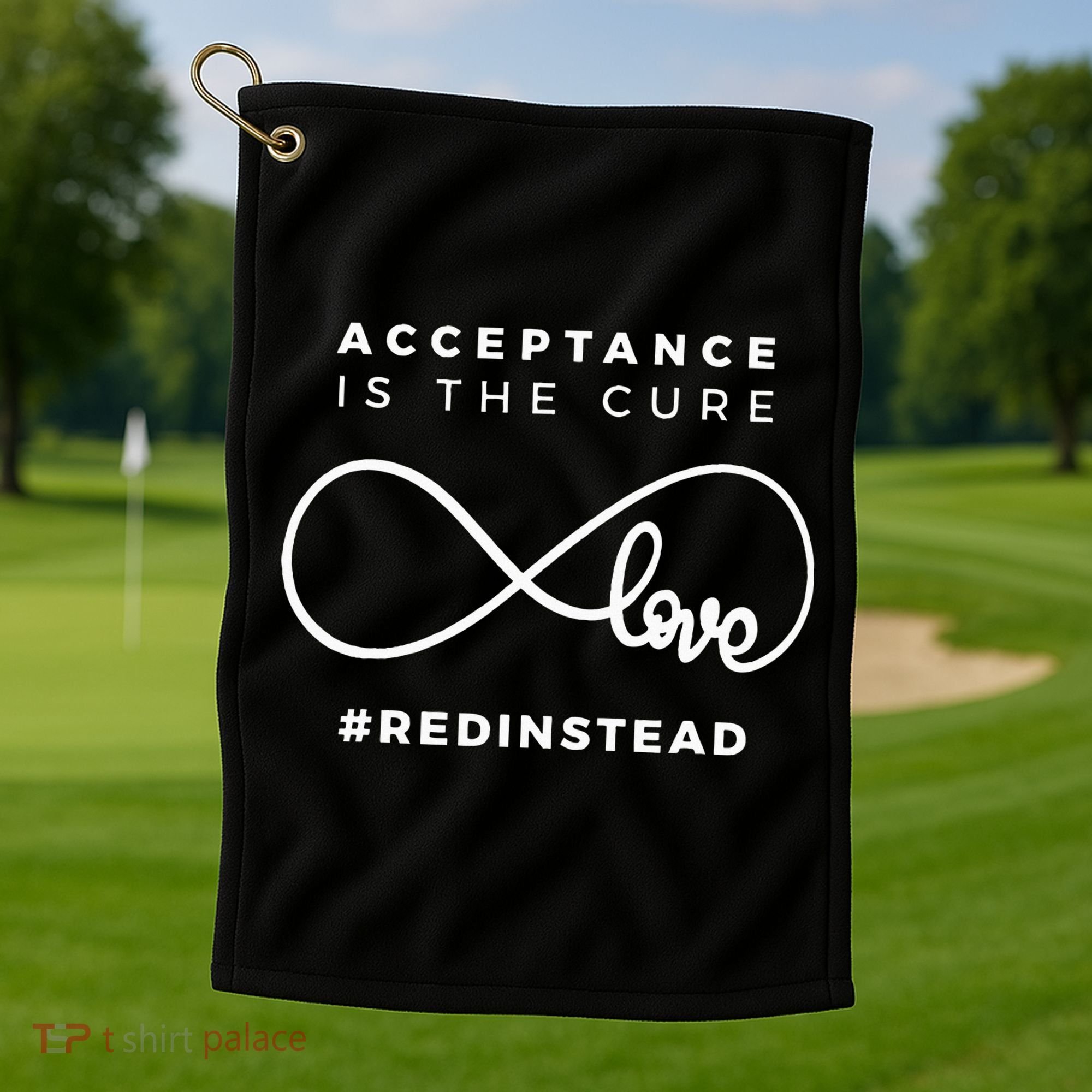 Red Instead Acceptance Of Autism Golf Towel