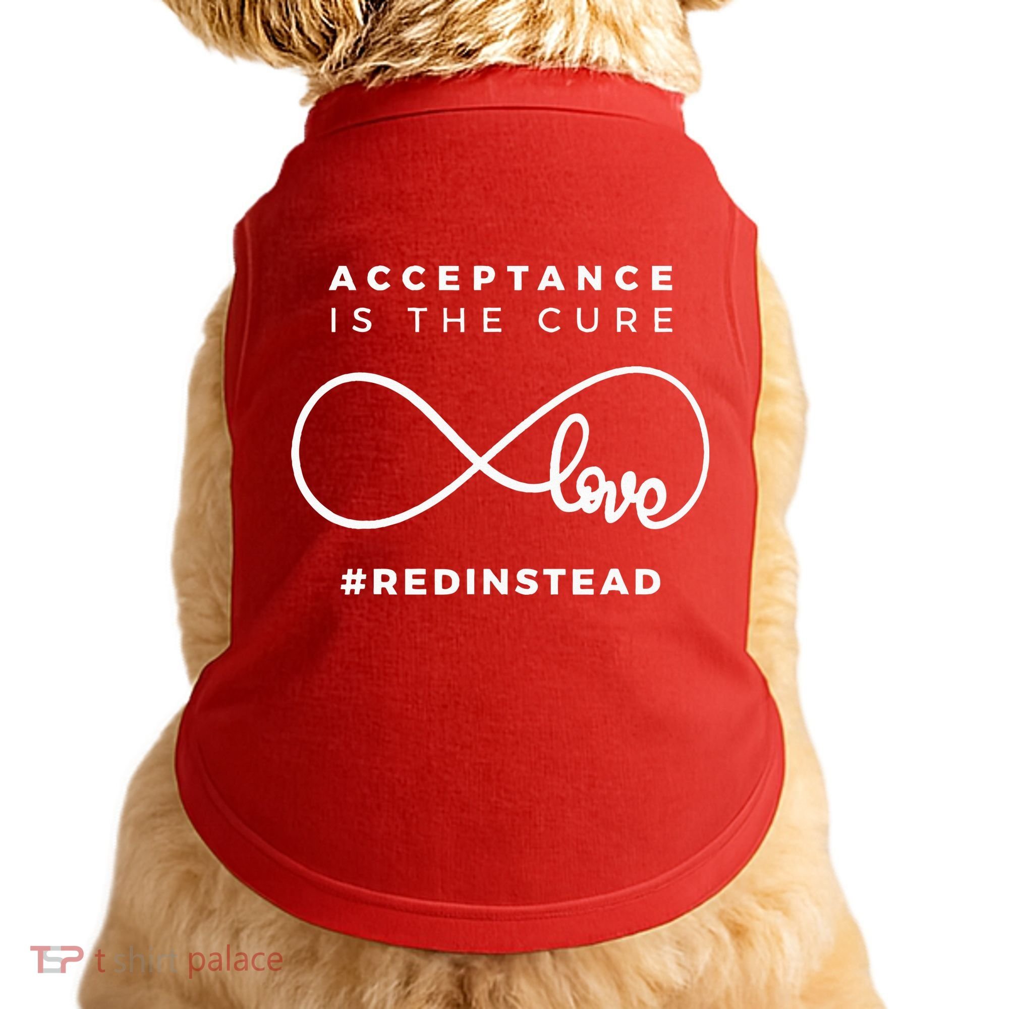 Red Instead Acceptance Of Autism Doggie Tank