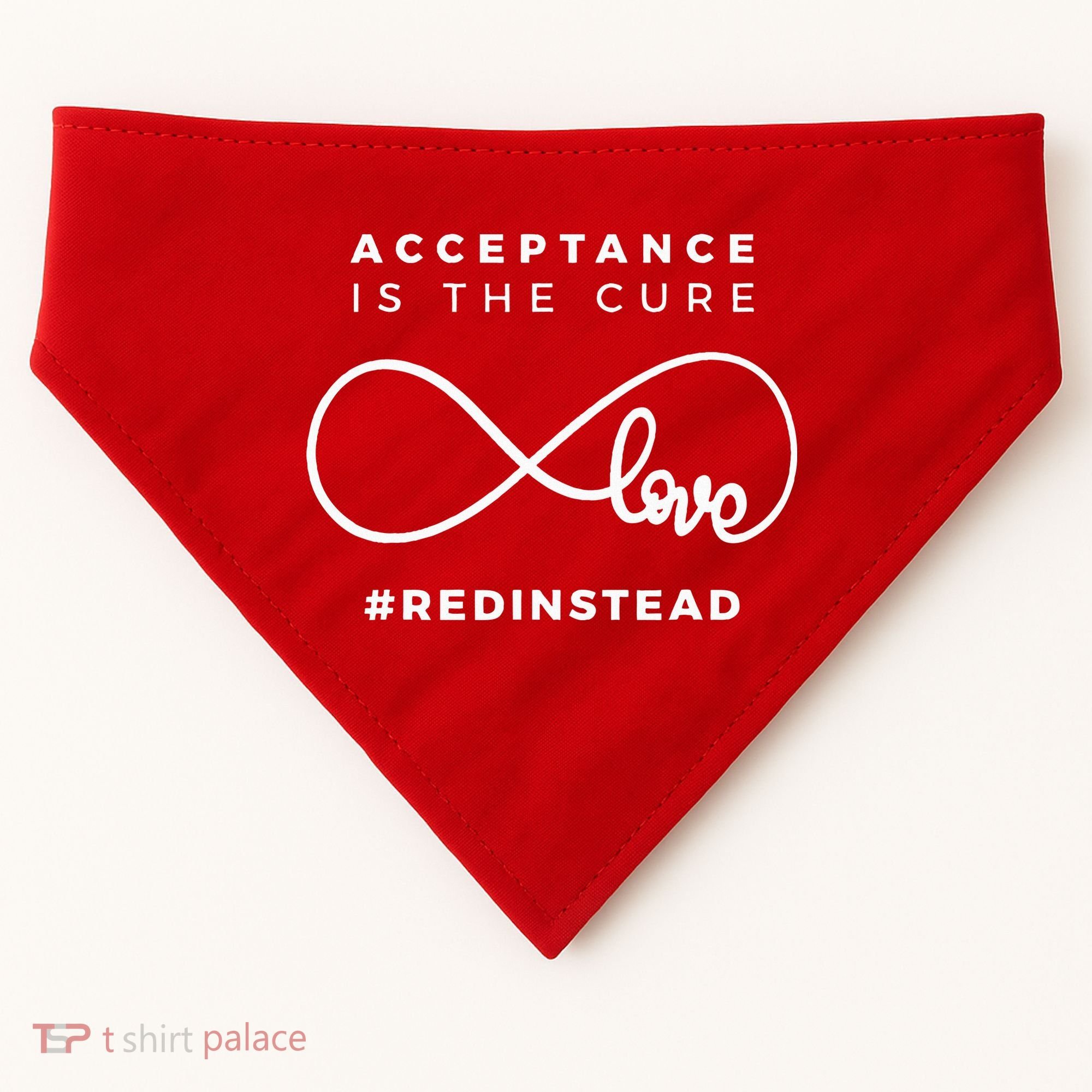 Red Instead Acceptance Of Autism USA-Made Doggie Bandana