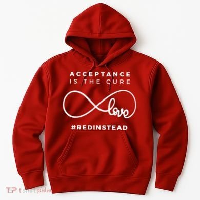 Red Instead Acceptance Of Autism Hoodie