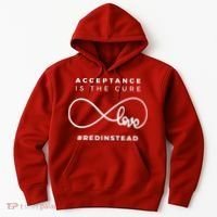 Red Instead Acceptance Of Autism Hoodie thumb 0