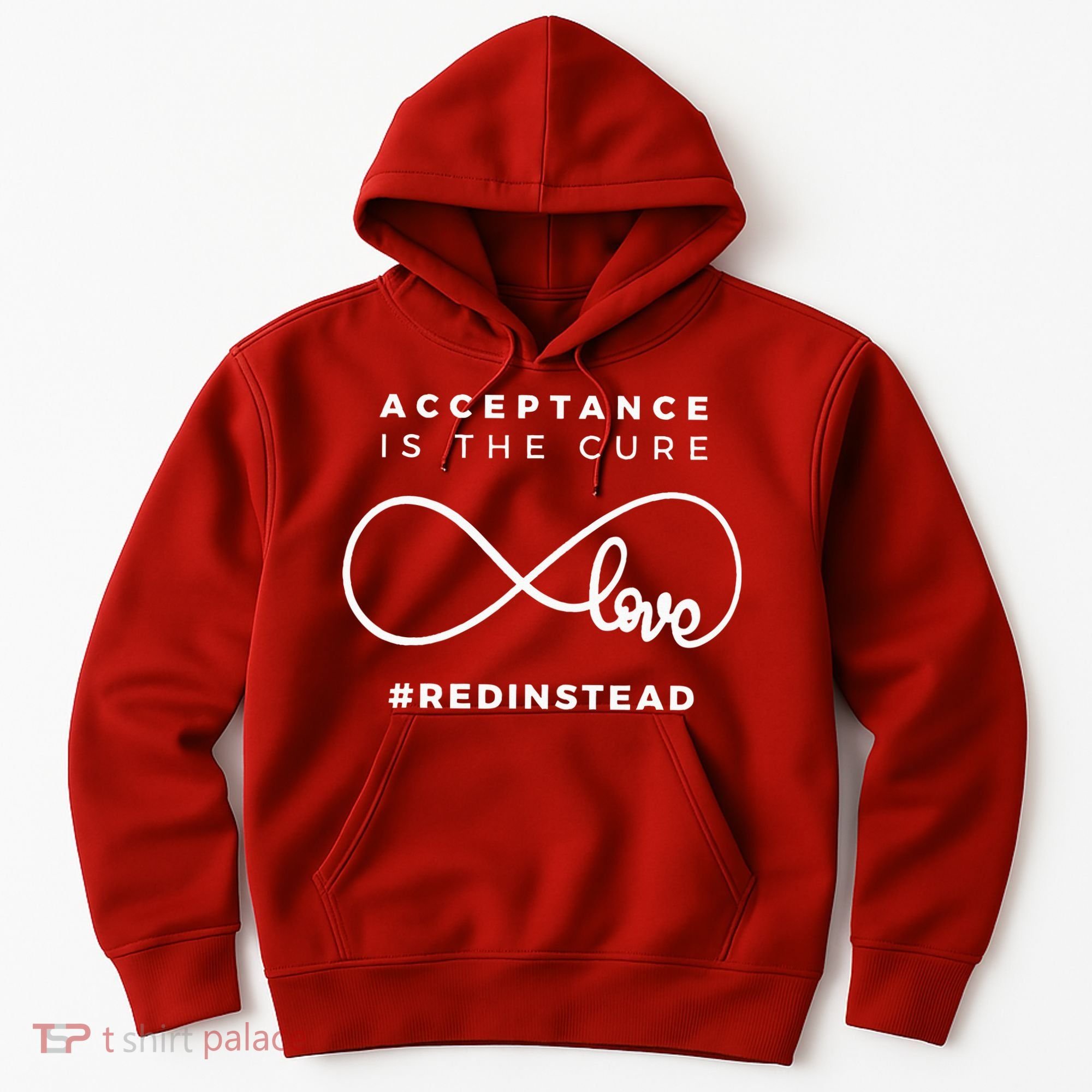 Red Instead Acceptance Of Autism Hoodie