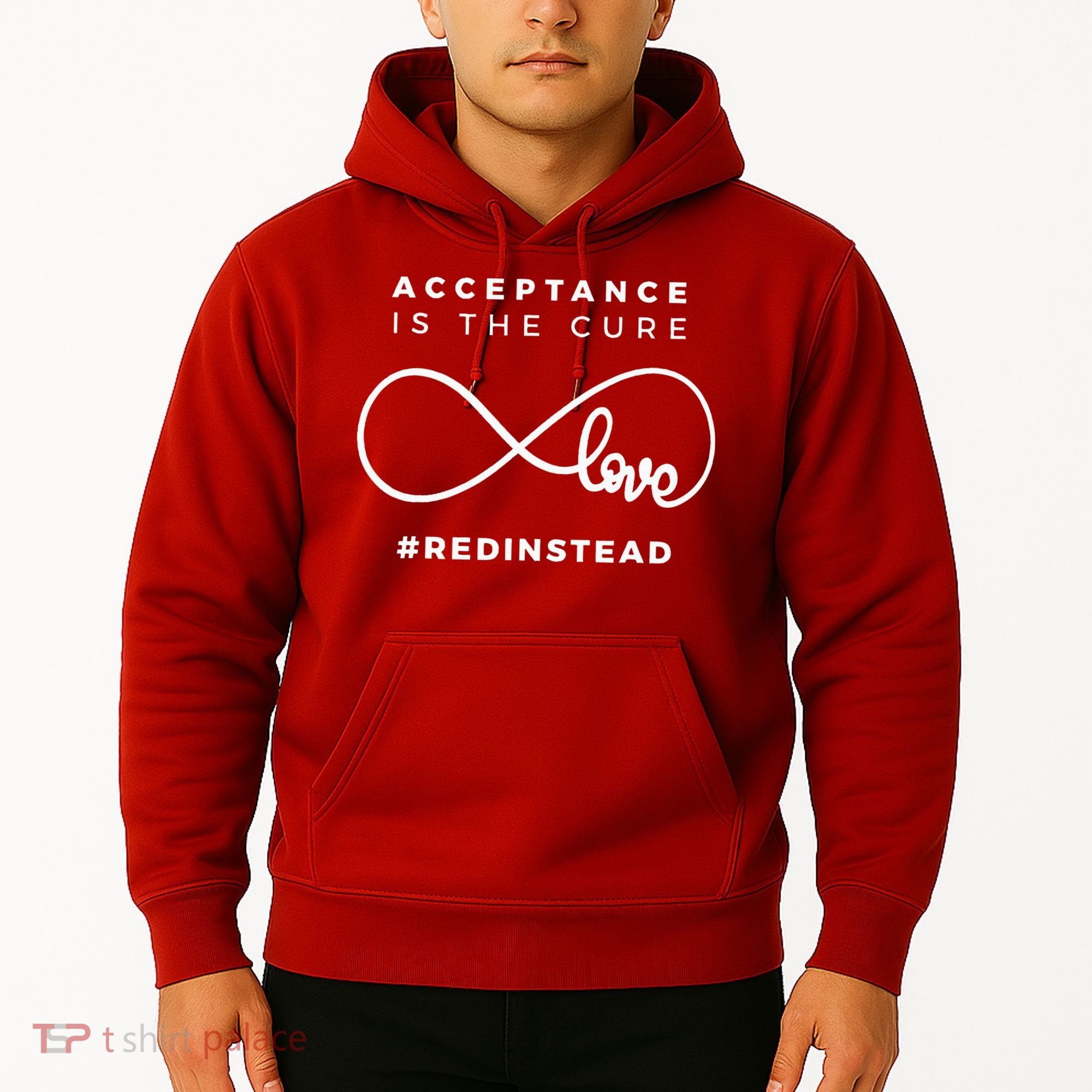 Red Instead Acceptance Of Autism Hoodie