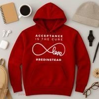 Red Instead Acceptance Of Autism Hoodie thumb 3