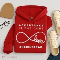 Red Instead Acceptance Of Autism Hoodie thumb 4
