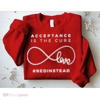 Red Instead Acceptance Of Autism Sweatshirt thumb 2