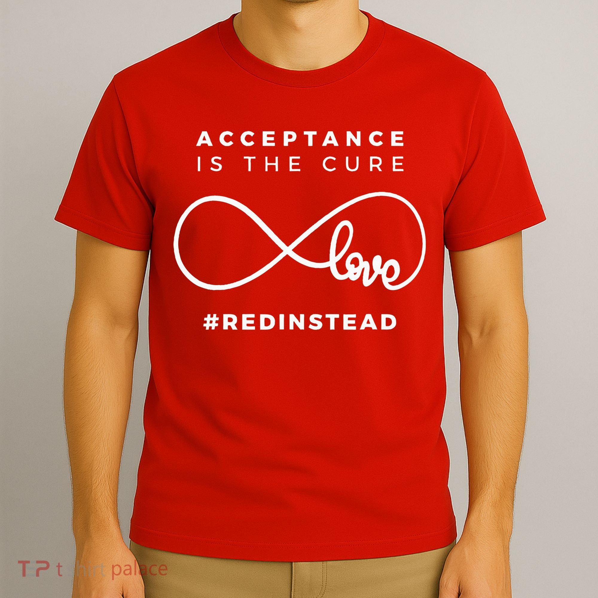 Red Instead Acceptance Of Autism T-Shirt