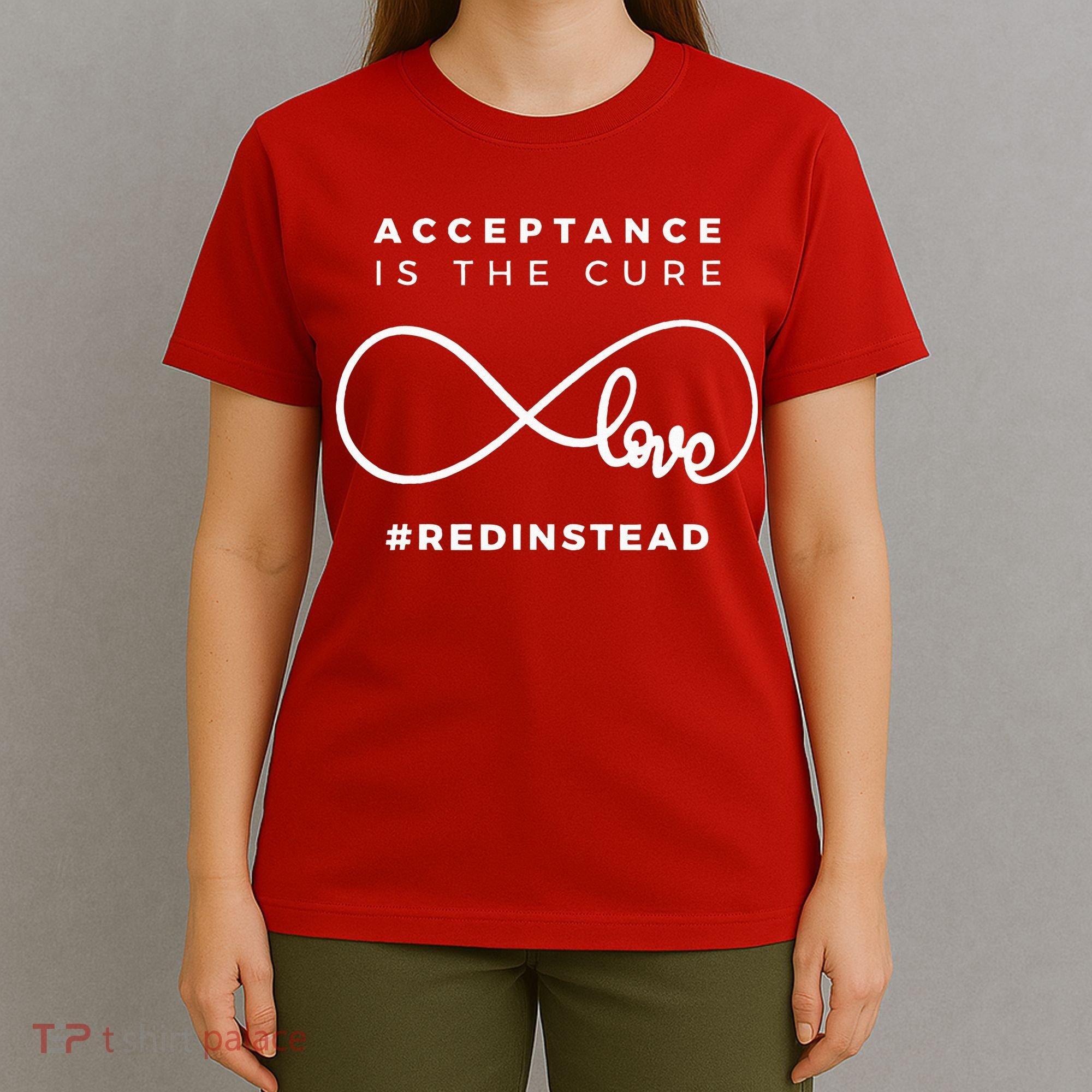 Red Instead Acceptance Of Autism T-Shirt