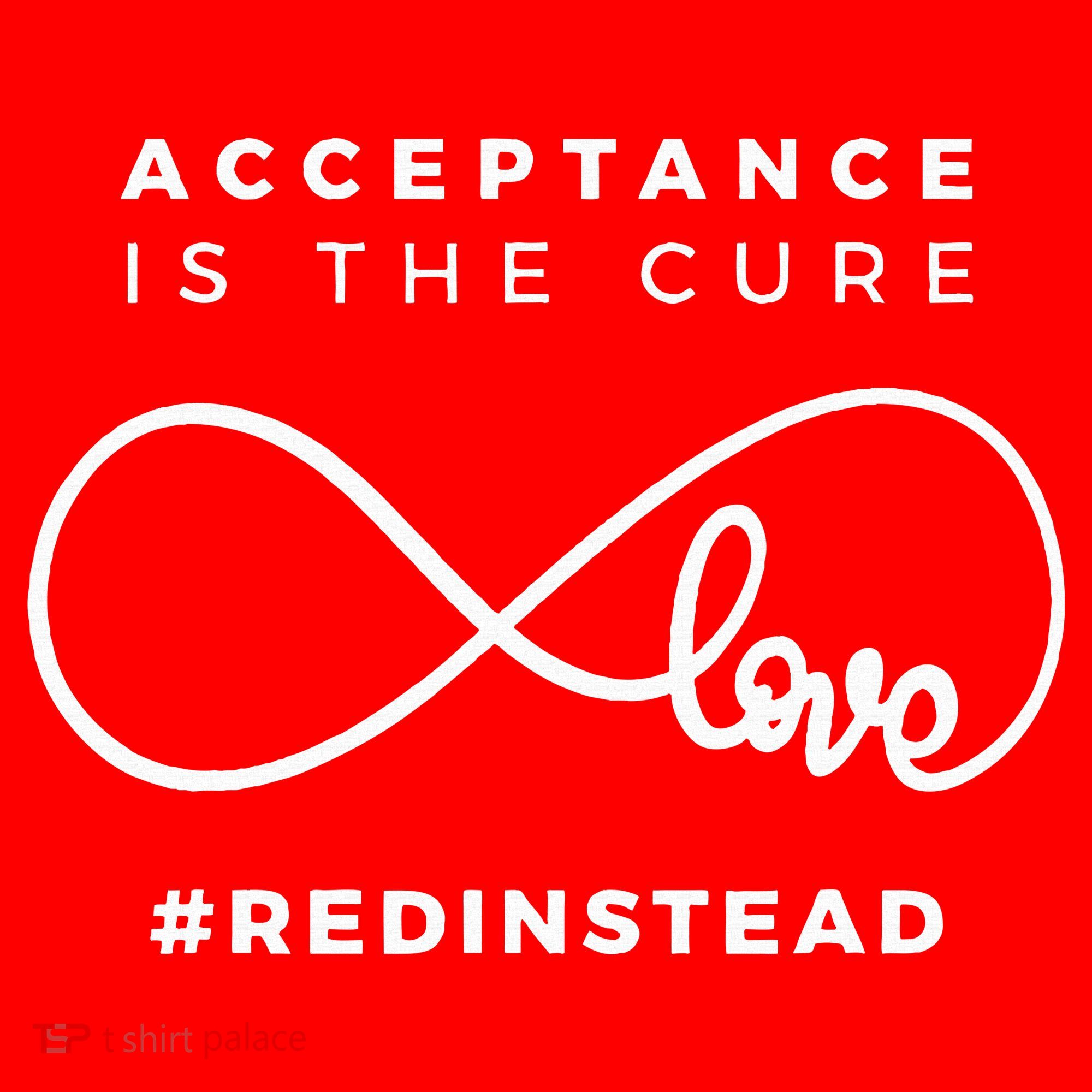 Red Instead Acceptance Of Autism Coaster