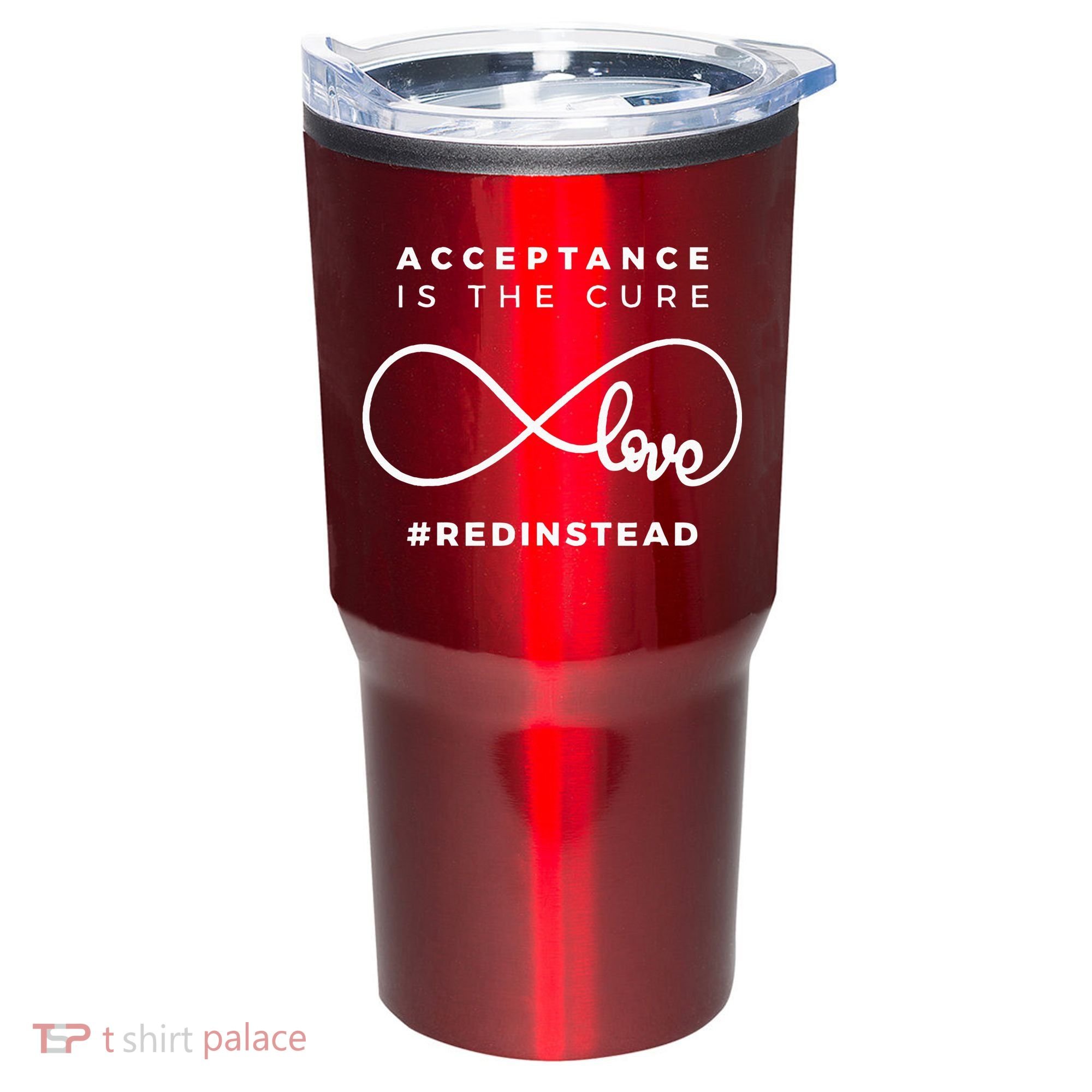 Red Instead Acceptance Of Autism Tumbler