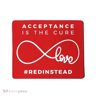 Red Instead Acceptance Of Autism Mousepad
