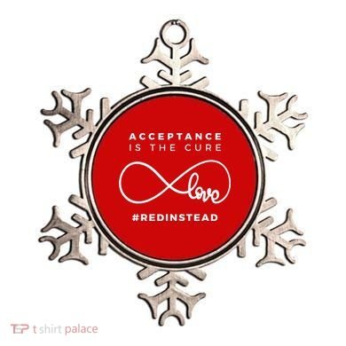 Red Instead Acceptance Of Autism Ornament