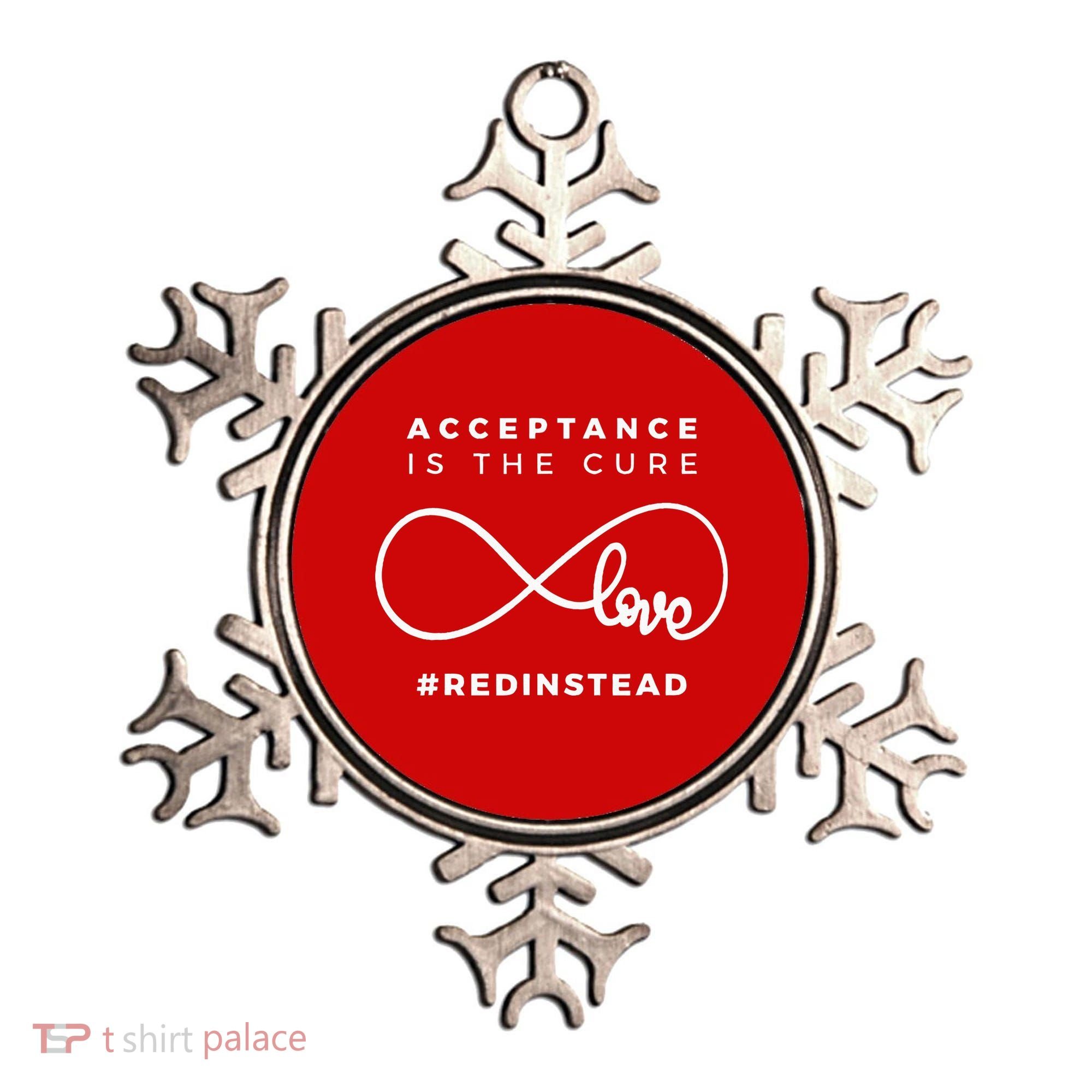 Red Instead Acceptance Of Autism Ornament
