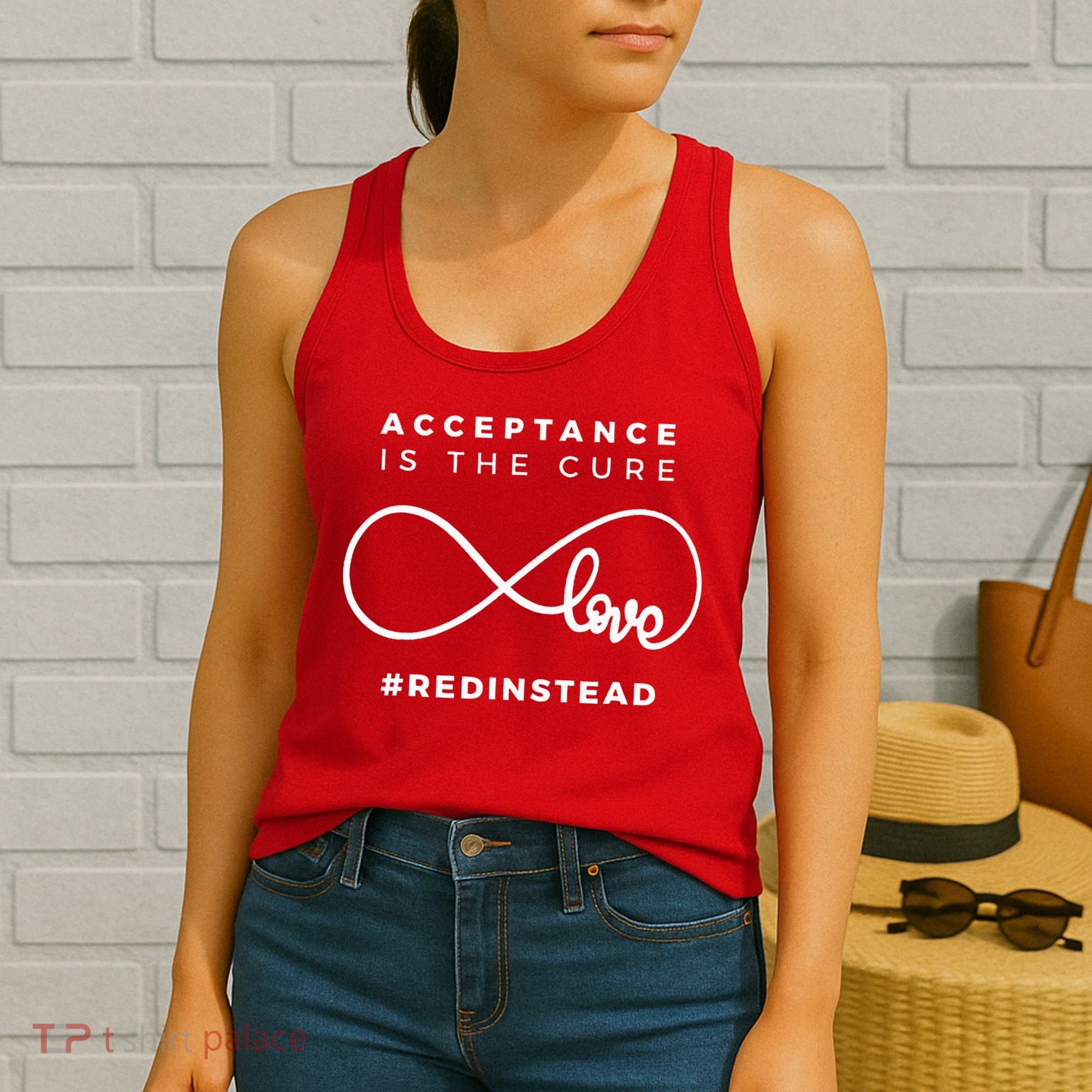 Red Instead Acceptance Of Autism Women's Tank Top