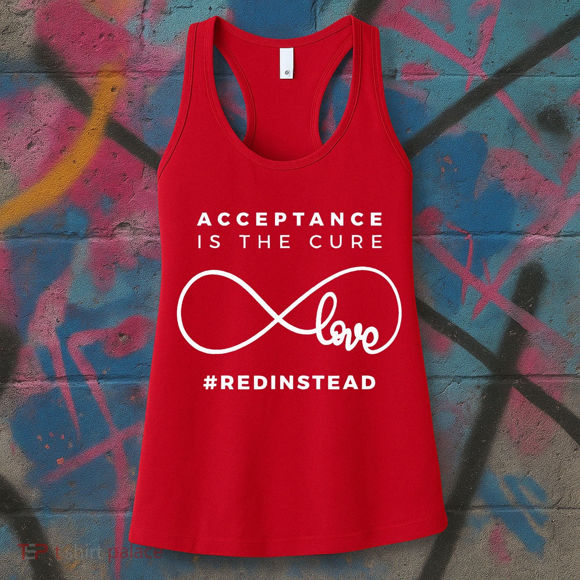 Red Instead Acceptance Of Autism Women's Tank Top