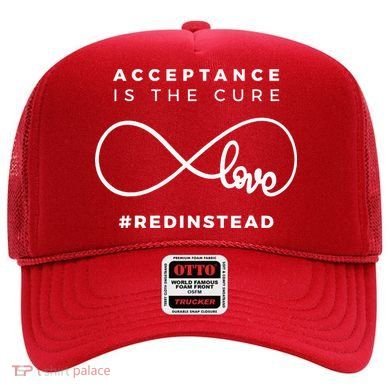 Red Instead Acceptance Of Autism Hat