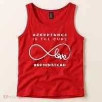 Red Instead Acceptance Of Autism Tank Top thumb 2