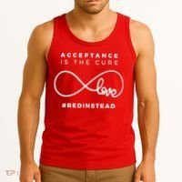 Red Instead Acceptance Of Autism Tank Top thumb 3
