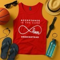 Red Instead Acceptance Of Autism Tank Top thumb 4