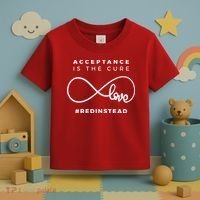 Red Instead Acceptance Of Autism Toddler T-Shirt thumb 3