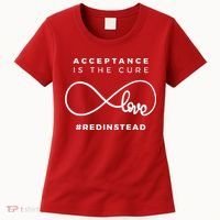 Red Instead Acceptance Of Autism Women's T-Shirt thumb 0