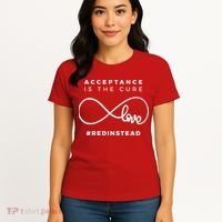 Red Instead Acceptance Of Autism Women's T-Shirt thumb 4