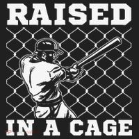 Raised In A Cage Baseball Training Batter Catcher Pitch Women's Sweatshirt thumb 2