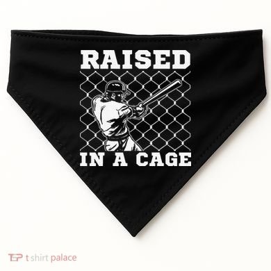 Raised In A Cage Baseball Training Batter Catcher Pitch USA-Made Doggie Bandana