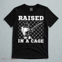 Raised In A Cage Baseball Training Batter Catcher Pitch T-Shirt thumb 5
