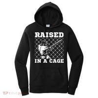 Raised In A Cage Baseball Training Batter Catcher Pitch Women's Hoodie thumb 0