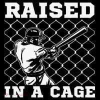 Raised In A Cage Baseball Training Batter Catcher Pitch Women's Hoodie thumb 2