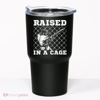Raised In A Cage Baseball Training Batter Catcher Pitch Tumbler thumb 0