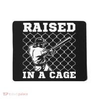 Raised In A Cage Baseball Training Batter Catcher Pitch Mousepad thumb 0