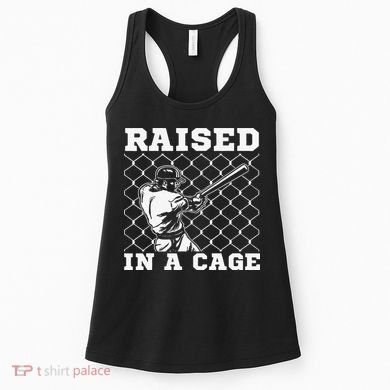 Raised In A Cage Baseball Training Batter Catcher Pitch Women's Tank Top