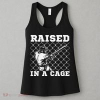 Raised In A Cage Baseball Training Batter Catcher Pitch Women's Tank Top thumb 3