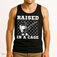 Raised In A Cage Baseball Training Batter Catcher Pitch Tank Top thumb 3