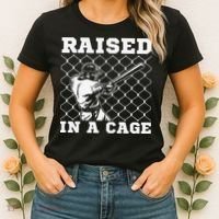 Raised In A Cage Baseball Training Batter Catcher Pitch Women's T-Shirt thumb 2
