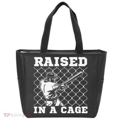 Raised In A Cage Baseball Training Batter Catcher Pitch Tote Bag