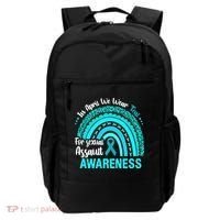 Rainbow In April We Wear Teal Sexual Assault Awareness Gift Backpack thumb 0