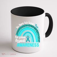 Rainbow In April We Wear Teal Sexual Assault Awareness Gift Coffee Mug thumb 1