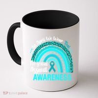 Rainbow In April We Wear Teal Sexual Assault Awareness Gift Coffee Mug thumb 0