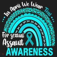 Rainbow In April We Wear Teal Sexual Assault Awareness Gift Beanie thumb 2