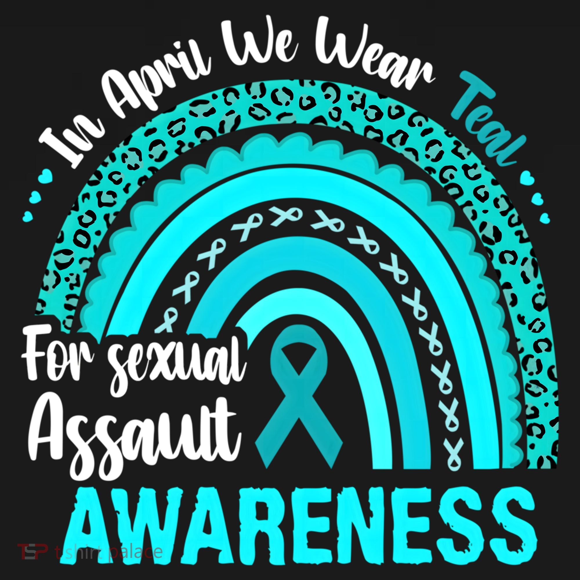 Rainbow In April We Wear Teal Sexual Assault Awareness Gift Women's Hoodie